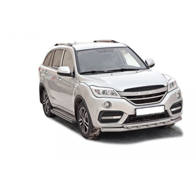Защита переднего бампера «Труба двойная» (d63,5) для Lifan X60 (2016-н.в.) купить в интернет-магазине tuning63