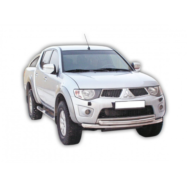 Защита переднего бампера «Труба двойная» (d63,5) для Mitsubishi L200 (2006-2014) купить в интернет-магазине tuning63