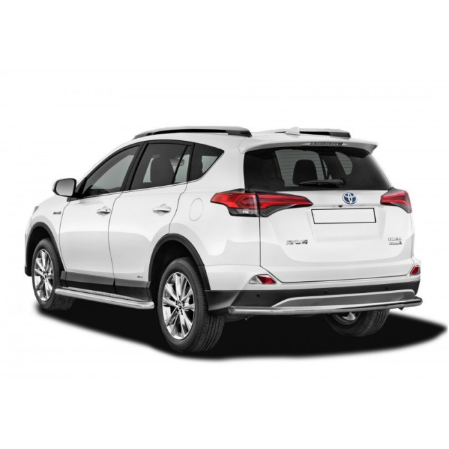 Защита порогов с алюминиевым листом (d63,5) для Toyota RAV4 рестайлинг, (2015-н.в.) купить в интернет-магазине tuning63