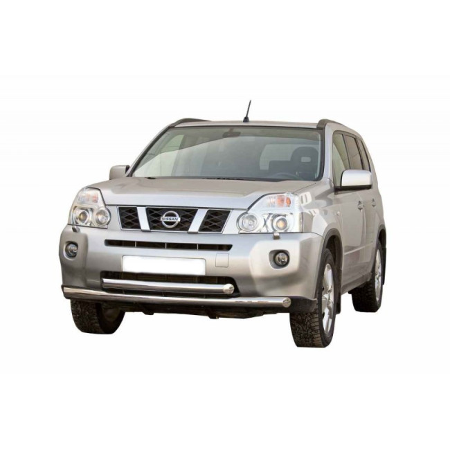Защита переднего бампера «Труба двойная» (d63,5) для Nissan X-trail  (2007-2011) купить в интернет-магазине tuning63