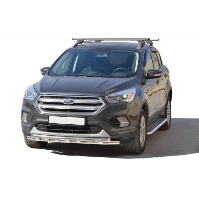 Защита порогов с алюминиевым листом (d63.5) для Ford Kuga (2016-н.в.) купить в интернет-магазине tuning63
