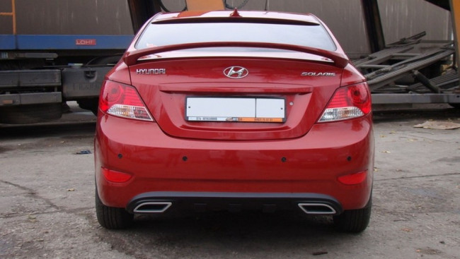 Спойлер высокий Hyundai Solaris (2010-2016 г.в.) купить в интернет-магазине tuning63
