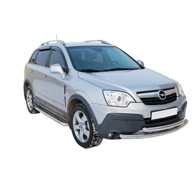 Защита переднего бампера «Труба двойная» (d63,5) для Opel Antara (2006-2011) купить в интернет-магазине tuning63