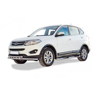 Защита порогов «Труба с проступью» (d76) для Chery Tiggo 5 (2014-2016)