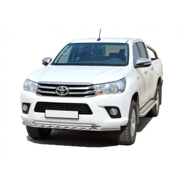 Защита переднего бампера «Труба двойная» (d63,5) для Toyota Hilux pickup (2017-н.в.) купить в интернет-магазине tuning63