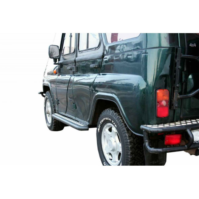 Защита порогов с алюминиевым листом для УАЗ Hunter купить в интернет-магазине tuning63