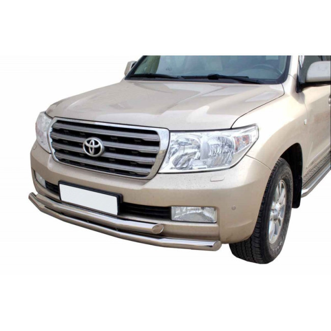 Защита переднего бампера «Труба двойная» (d63,5) для Toyota Land Cruiser 200 (2007-2011) купить в интернет-магазине tuning63