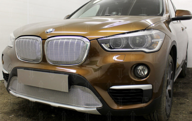 Защита радиатора "PREMIUM" BMW X1 II F48 (2015-2017) низ, хром купить в интернет-магазине tuning63