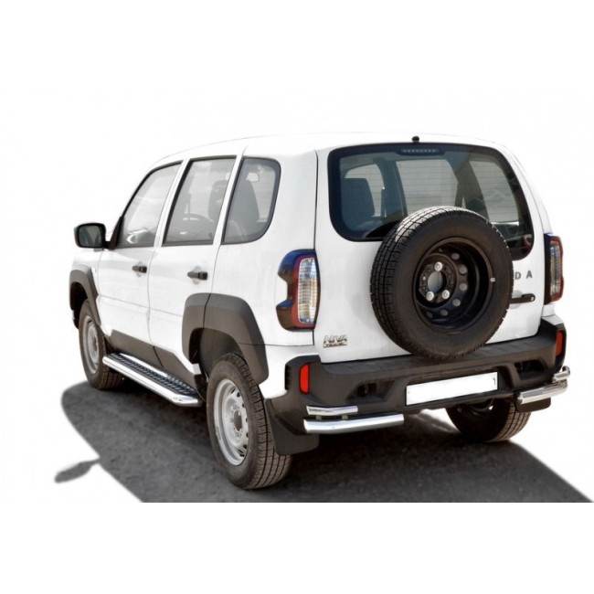 Защита заднего бампера «Уголки двойные Люкс» (d63,5) LADA Niva Travel купить в интернет-магазине tuning63