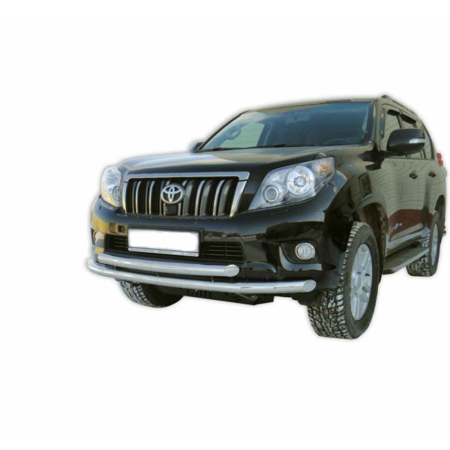 Защита переднего бампера «Труба двойная» (d63,5) для Toyota Land Cruiser Prado 150 (2009-2013) купить в интернет-магазине tuning63