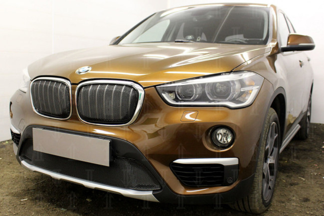 Защита радиатора "PREMIUM" BMW X1 II F48 (2015-2017) низ, чёрная купить в интернет-магазине tuning63