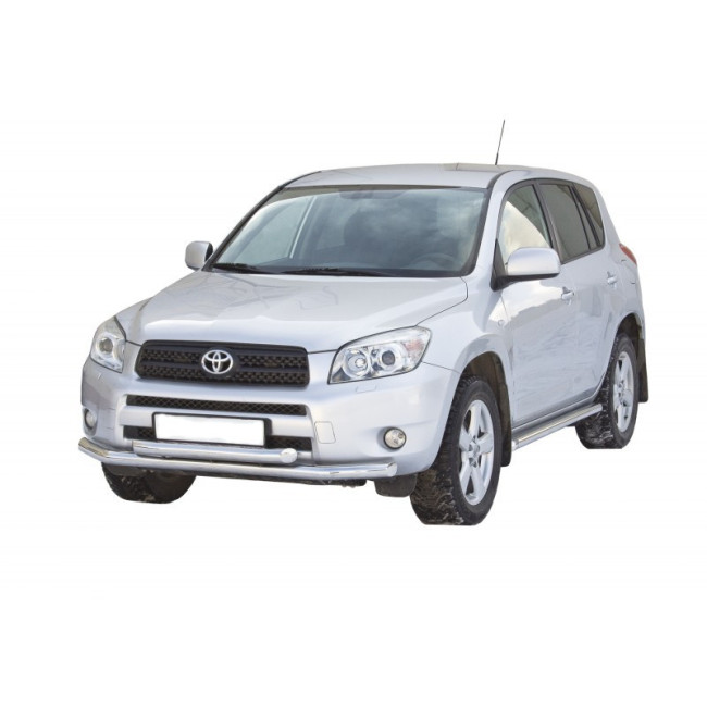 Защита переднего бампера «Труба двойная» (d63,5) для Toyota RAV4 (2006-2009) купить в интернет-магазине tuning63