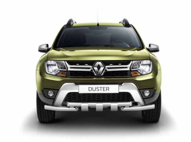 Защита переднего бампера двойная с зубьями (НПС) Renault Duster (2016-2021) купить в интернет-магазине tuning63