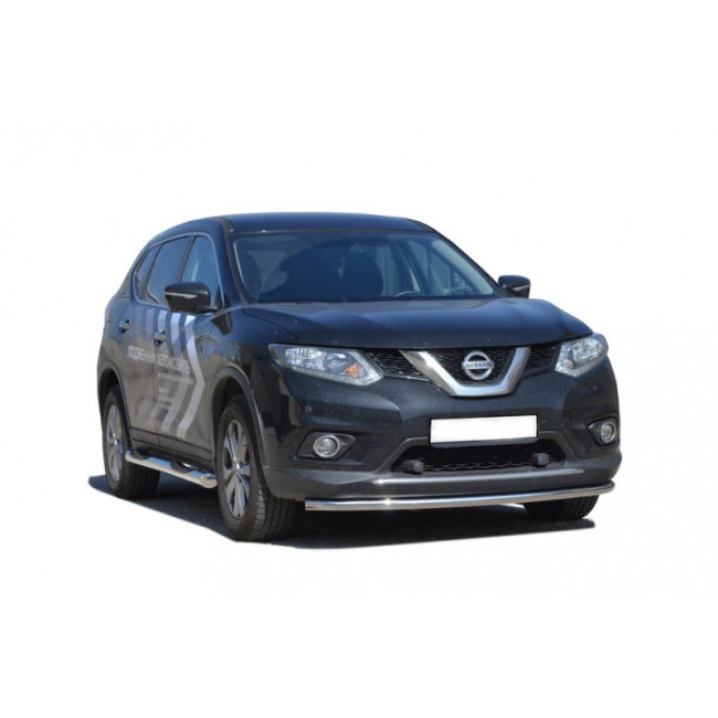 Защита порогов «Труба» с проступью (d76) для Nissan X-trail (2013-н.в.) купить в интернет-магазине tuning63