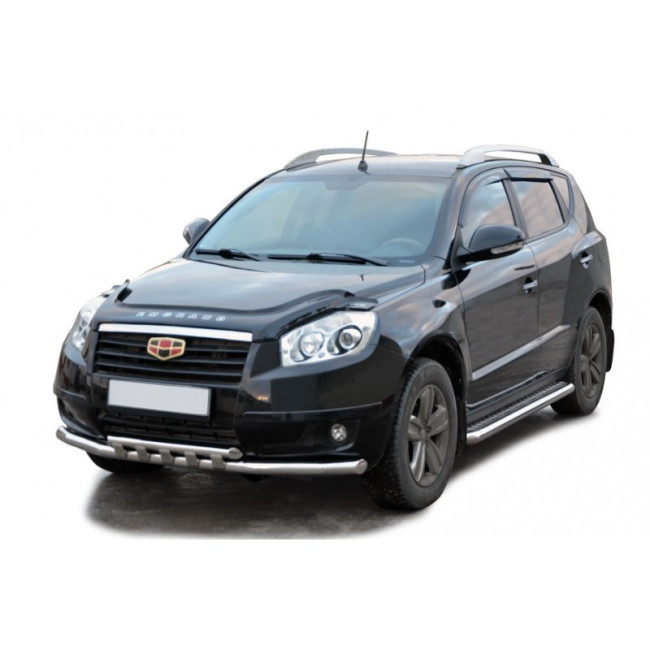 Защита порогов с алюминиевыми накладками  (d63,5) для Geely Emgrand X7 (2013-2016) купить в интернет-магазине tuning63