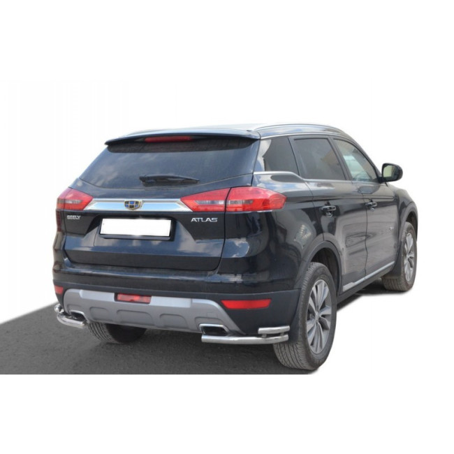 Защита заднего бампера «Уголки двойные» (d51/40) для Geely Atlas (2016-н.в.) купить в интернет-магазине tuning63