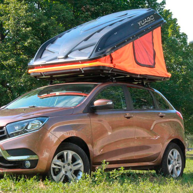 Автопалатка YUAGO TRAVEL 2.0 (бокс черный)(тент оранжевый)(лестница 2.6м) купить в интернет-магазине tuning63