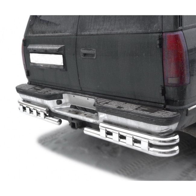 Защита заднего бампера «Уголки двойные» (d63,5) для Chevrolet Tahoe (1994-1999) купить в интернет-магазине tuning63