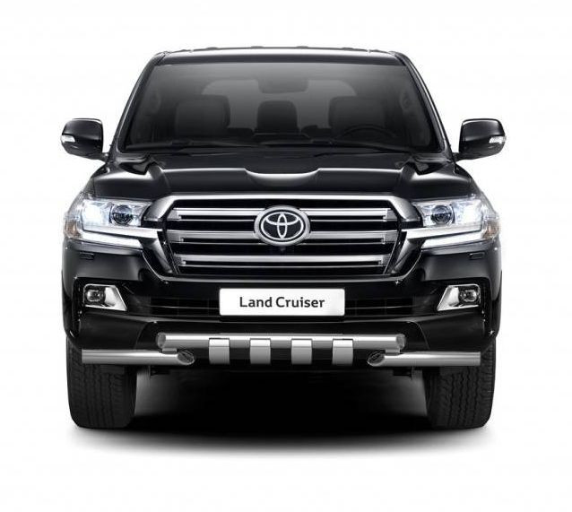Защита переднего бампера двойная с зубьями 63/63мм (НПС) Toyota Land Cruiser 200 (2014-н.в.) купить в интернет-магазине tuning63