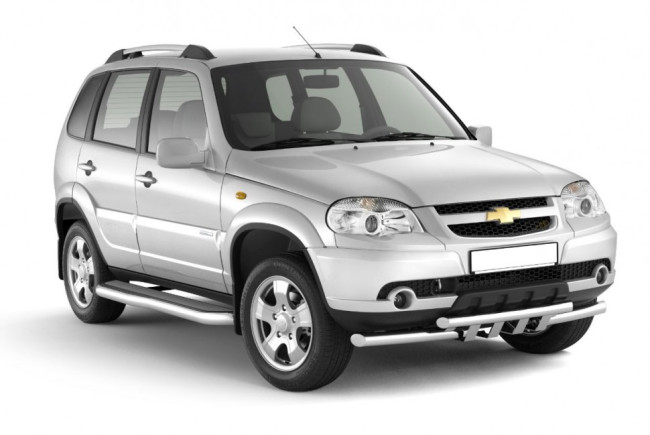 Защита переднего бампера двойная с зубьями 63/63мм (НПС) ВАЗ 2123 "Chevrolet Niva" (2009-2020 г.в.) купить в интернет-магазине tuning63 Защита переднего бампера двойная с зубьями 63/63мм (НПС) ВАЗ 2123 "Chevrolet Niva" (2009-2020 г.в.) купить в интернет-магазине tuning63