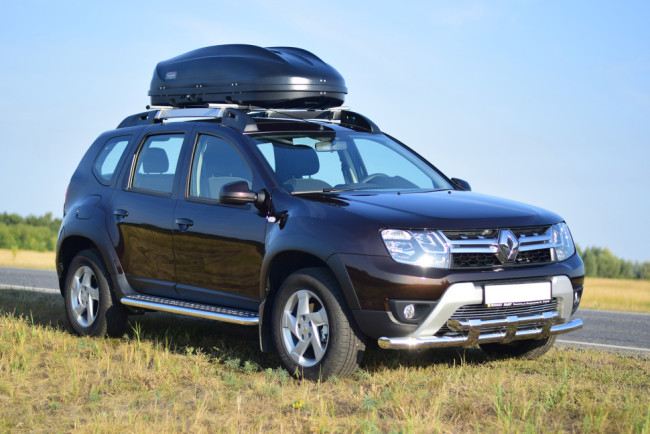 Защита переднего бампера двойная с пластинами (НПС) Renault Duster 2016- купить в интернет-магазине tuning63 Защита переднего бампера двойная с пластинами (НПС) Renault Duster 2016- купить в интернет-магазине tuning63