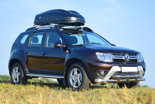 Защита переднего бампера двойная с пластинами (НПС) Renault Duster 2016- купить в интернет-магазине tuning63 Защита переднего бампера двойная с пластинами (НПС) Renault Duster 2016- купить в интернет-магазине tuning63