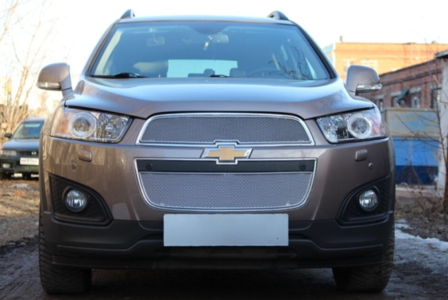Защита радиатора "PREMIUM" Chevrolet Captiva рестайлинг (2013-н.в.) хром купить в интернет-магазине tuning63