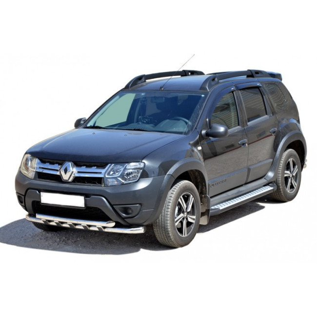 Защита переднего бампера «Труба двойная» (d63.5) для Renault Duster (2015-н.в.) купить в интернет-магазине tuning63