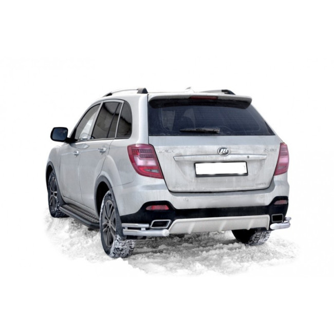 Защита заднего бампера «Уголки двойные» (d63,5) для Lifan X60 (2016-н.в.) купить в интернет-магазине tuning63