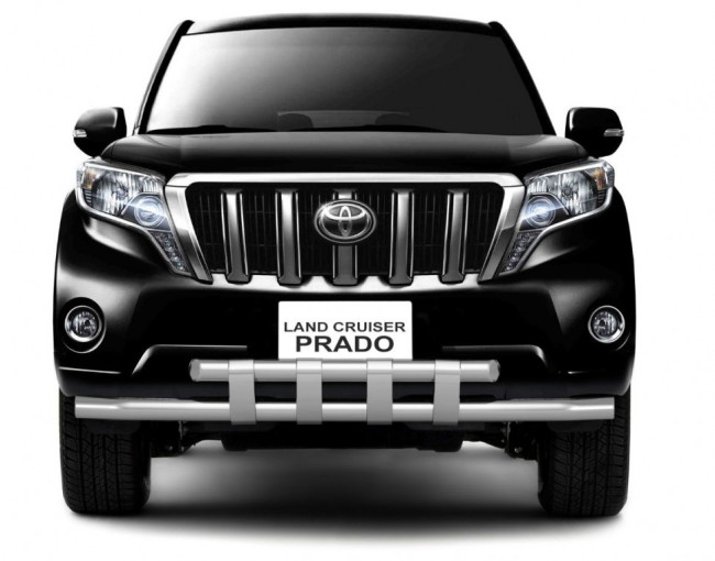 Защита переднего бампера двойная с пластинами 63/63 мм (НПС) Toyota Land Cruiser 150 Prado (2013-2016 г.в.) купить в интернет-магазине tuning63