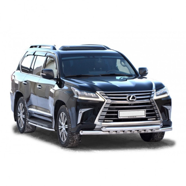 Защита переднего бампера «Труба двойная» (d76) для Lexus LX 450d (2016-н.в) купить в интернет-магазине tuning63
