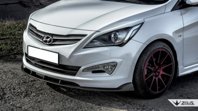 Сплиттер-спойлер переднего бампера "Body Kit" Hyundai Solaris 2015-н.в. Рестайлинг купить в интернет-магазине tuning63