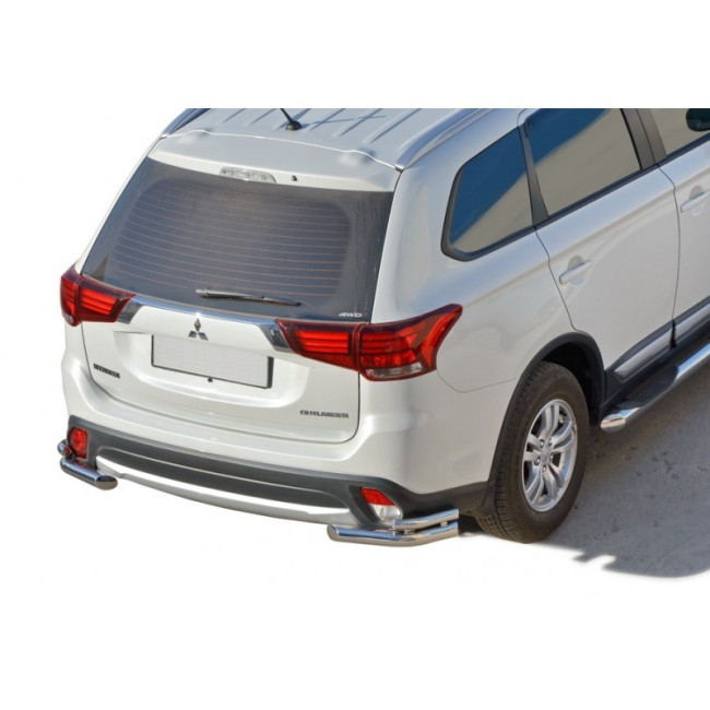 Защита заднего бампера «Уголки двойные» (d63,5) для Mitsubishi Outlander  (2015-н.в.) купить в интернет-магазине tuning63