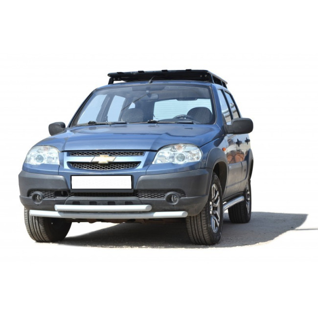 Защита переднего бампера «Труба двойная» (без коробочек), ВАЗ 2123 "Chevrolet Niva" RS купить в интернет-магазине tuning63