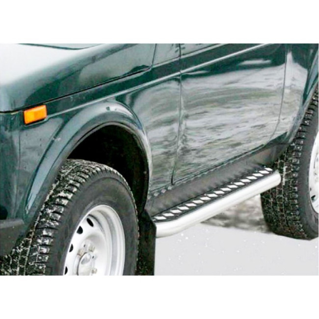 Защита порогов с алюминиевым листом (d51) для ВАЗ 21214 "LADA 4х4", LADA 4x4 Urban купить в интернет-магазине tuning63