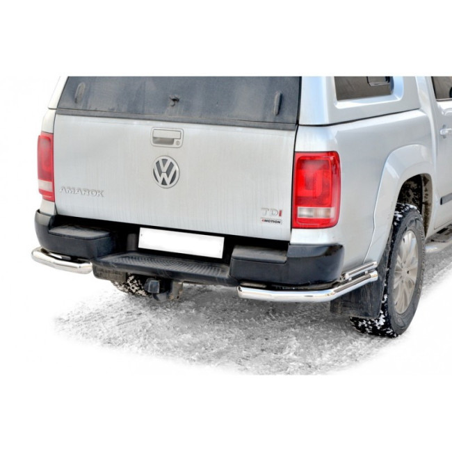 Защита заднего бампера «Уголки двойные» (d63,5) для Volkswagen Amarok (2010-2016) купить в интернет-магазине tuning63