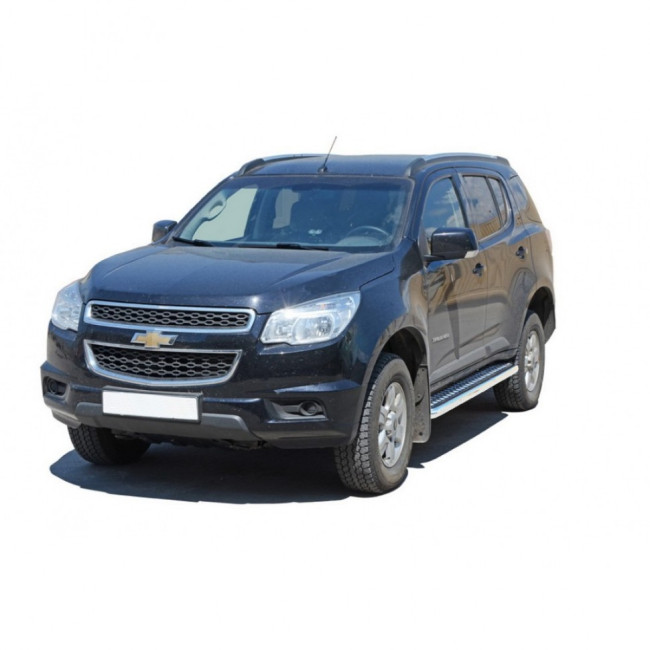 Защита порогов с алюминиевым листом (d63,5) для Chevrolet Trailblazer (2012-2015) купить в интернет-магазине tuning63