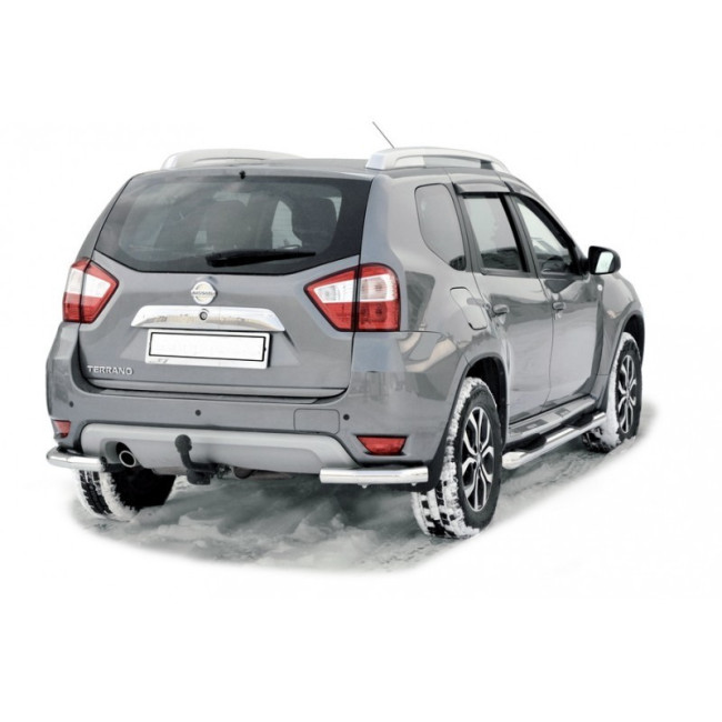 Защита порогов «Труба с проступью» (d76) для Nissan Terrano (2014-н.в.) купить в интернет-магазине tuning63