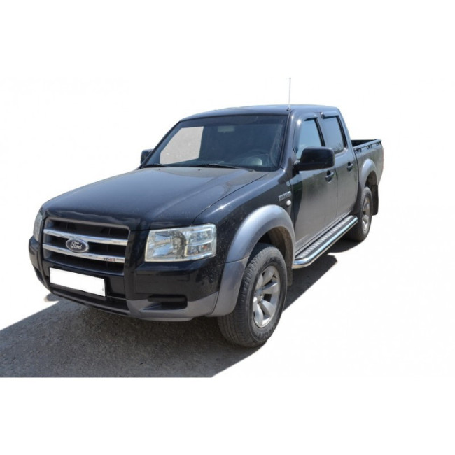 Защита порогов с алюминиевым листом (d63,5) для Ford Ranger (2006-2010) купить в интернет-магазине tuning63