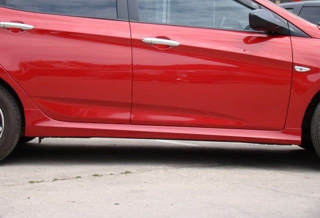 Накладки на пороги Hyundai Solaris / Kia Rio (2010-2016 г.в.) купить в интернет-магазине tuning63