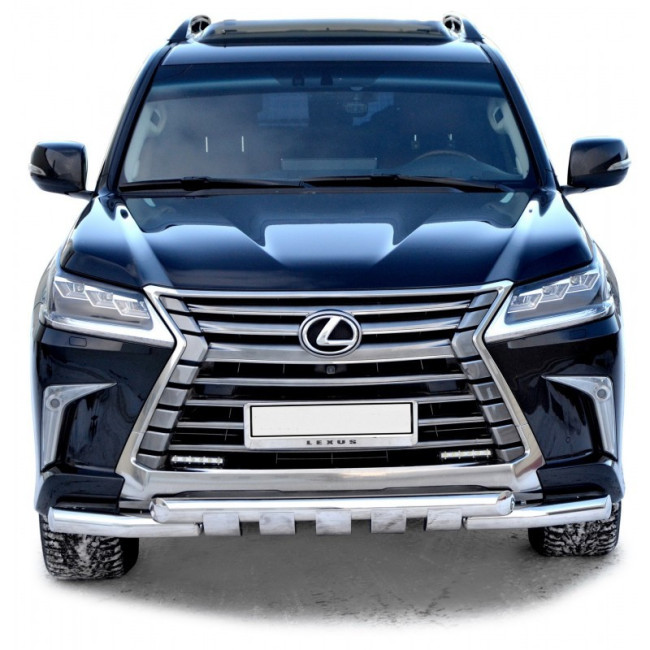 Защита переднего бампера «Труба двойная ЛЮКС» (d76) для Lexus LX 450d (2016-н.в.) купить в интернет-магазине tuning63