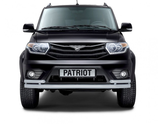 Защита переднего бампера двойная с углами Ø63/51мм ИСКРА (ППК) UAZ Patriot 2014- купить в интернет-магазине tuning63