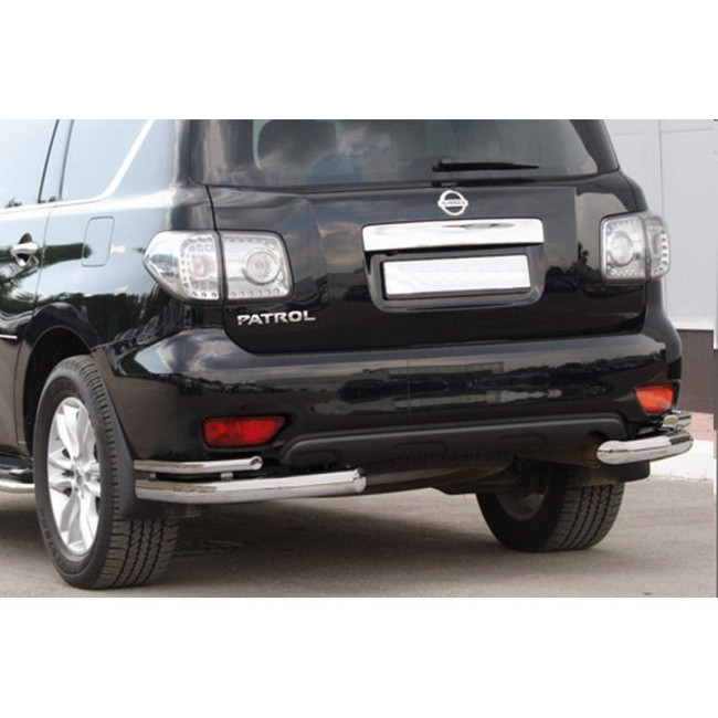 Защита заднего бампера «Уголки двойные» (d76) для Nissan Patrol (2010-2013) купить в интернет-магазине tuning63