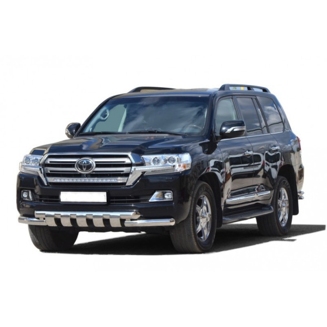 Защита переднего бампера «Труба двойная ЛЮКС» (d76) для Toyota Land Cruiser 200 купить в интернет-магазине tuning63
