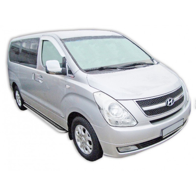 Защита порогов с алюминиевым листом (d63,5) для Hyundai Grand Starex (2007-2015) купить в интернет-магазине tuning63