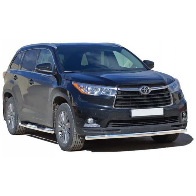 Защита порогов «Труба с проступью» (d76) для Toyota Highlander (2014-2015) купить в интернет-магазине tuning63
