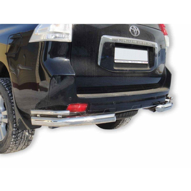 Защита заднего бампера «Уголки двойные» (d76) для Toyota Land Cruiser Prado 150 (2009-н.в.) купить в интернет-магазине tuning63