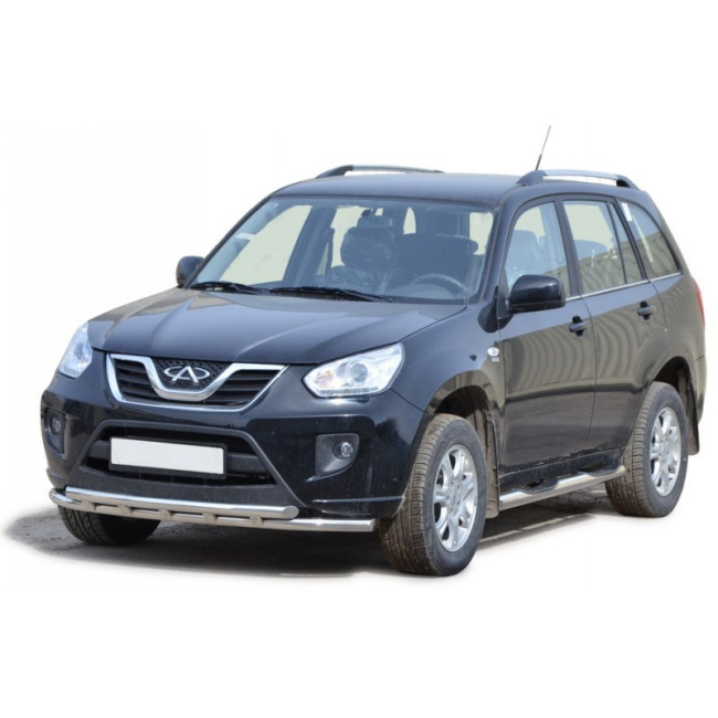 Защита переднего бампера «Труба двойная» (d51) для Chery Tiggo T11 FL, (2012-2015) купить в интернет-магазине tuning63