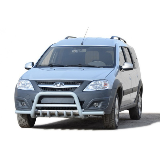 Кенгурин с дополнительной защитой двигателя «С усами» (d63) для LADA Largus, LADA Largus Cross купить в интернет-магазине tuning63