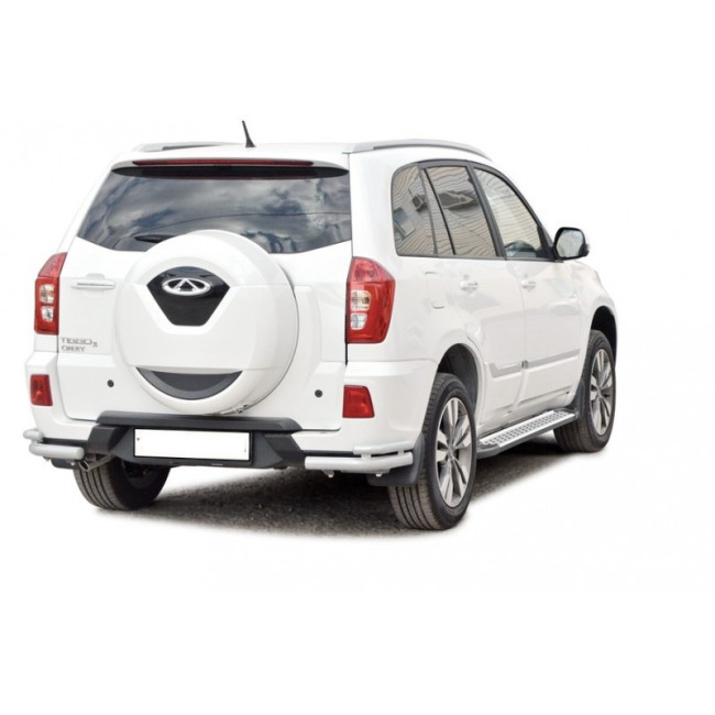 Защита порогов «БУМЕР» алюминиевая с резинкой для Chery Tiggo 3 (2017-2018) купить в интернет-магазине tuning63